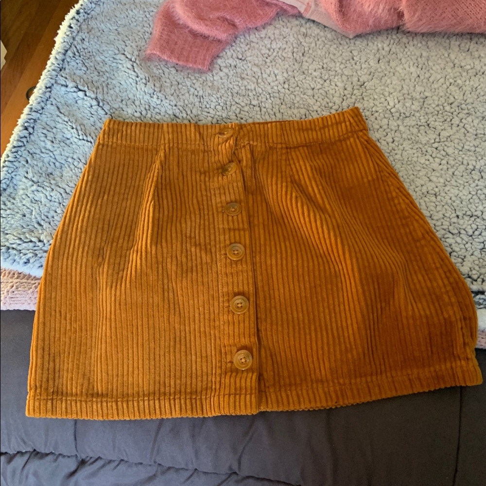 Forever 21 corduroy button up mini skirt